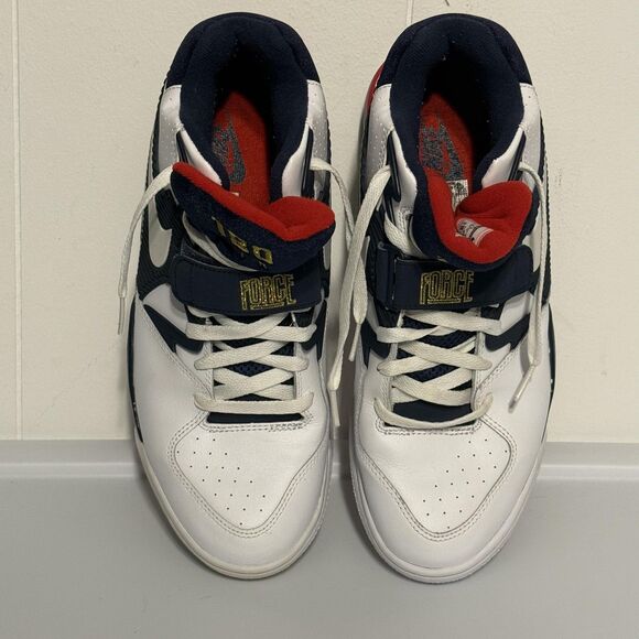 Nike Air Force 180 Shoes Mens Size 11 White Navy Red Olympic Retro Basketball - Picture 12 of 14